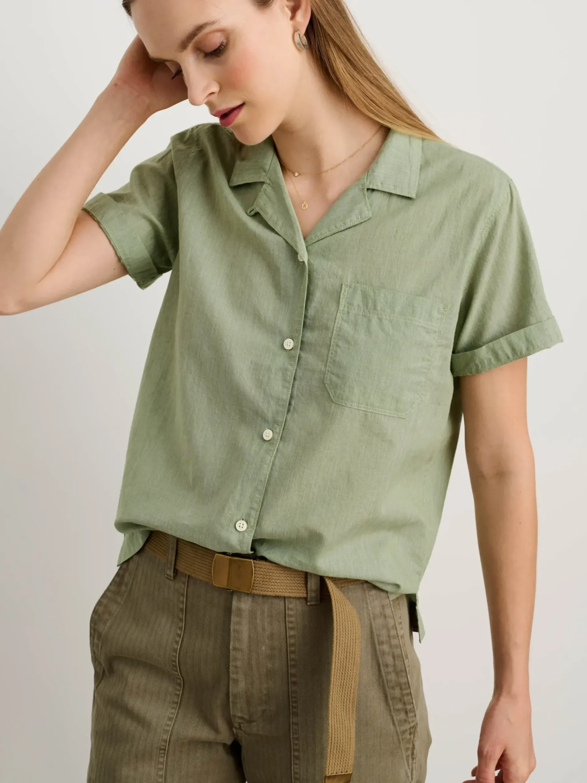 Best Alex Mill Maddie Camp Shirt In Cotton Voile Leaf