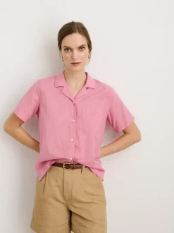 New Alex Mill Maddie Camp Shirt In Cotton Voile Pink