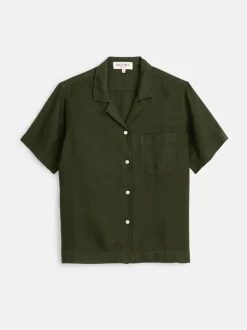 Sale Alex Mill Maddie Camp Shirt In Linen Pine Needle