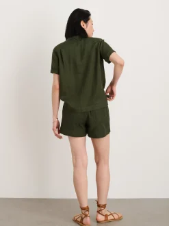 Sale Alex Mill Maddie Camp Shirt In Linen Pine Needle