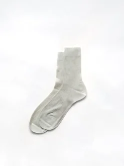 New Alex Mill Maria La Rosa One Ribbed Socks Milk
