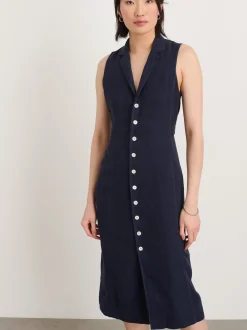 Fashion Alex Mill Mathilde Vest Dress In Linen Dark Navy