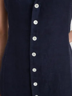 Fashion Alex Mill Mathilde Vest Dress In Linen Dark Navy
