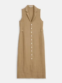 Online Alex Mill Mathilde Vest Dress In Linen Vintage Khaki