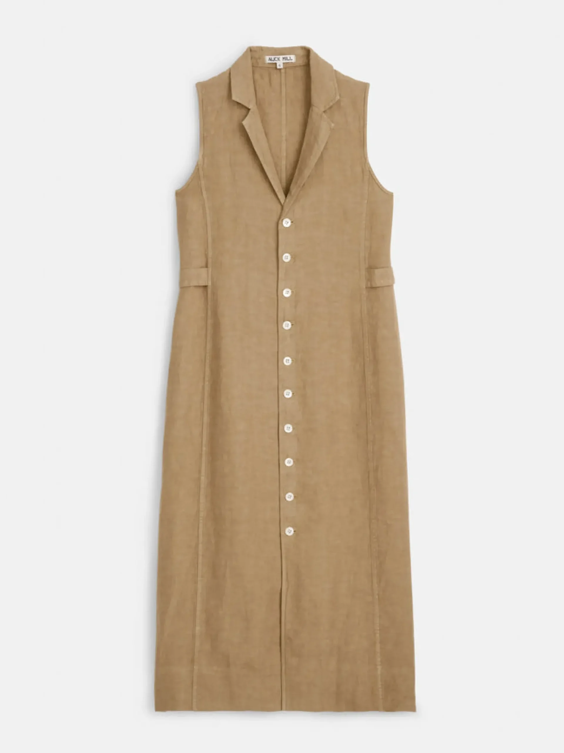 Online Alex Mill Mathilde Vest Dress In Linen Vintage Khaki