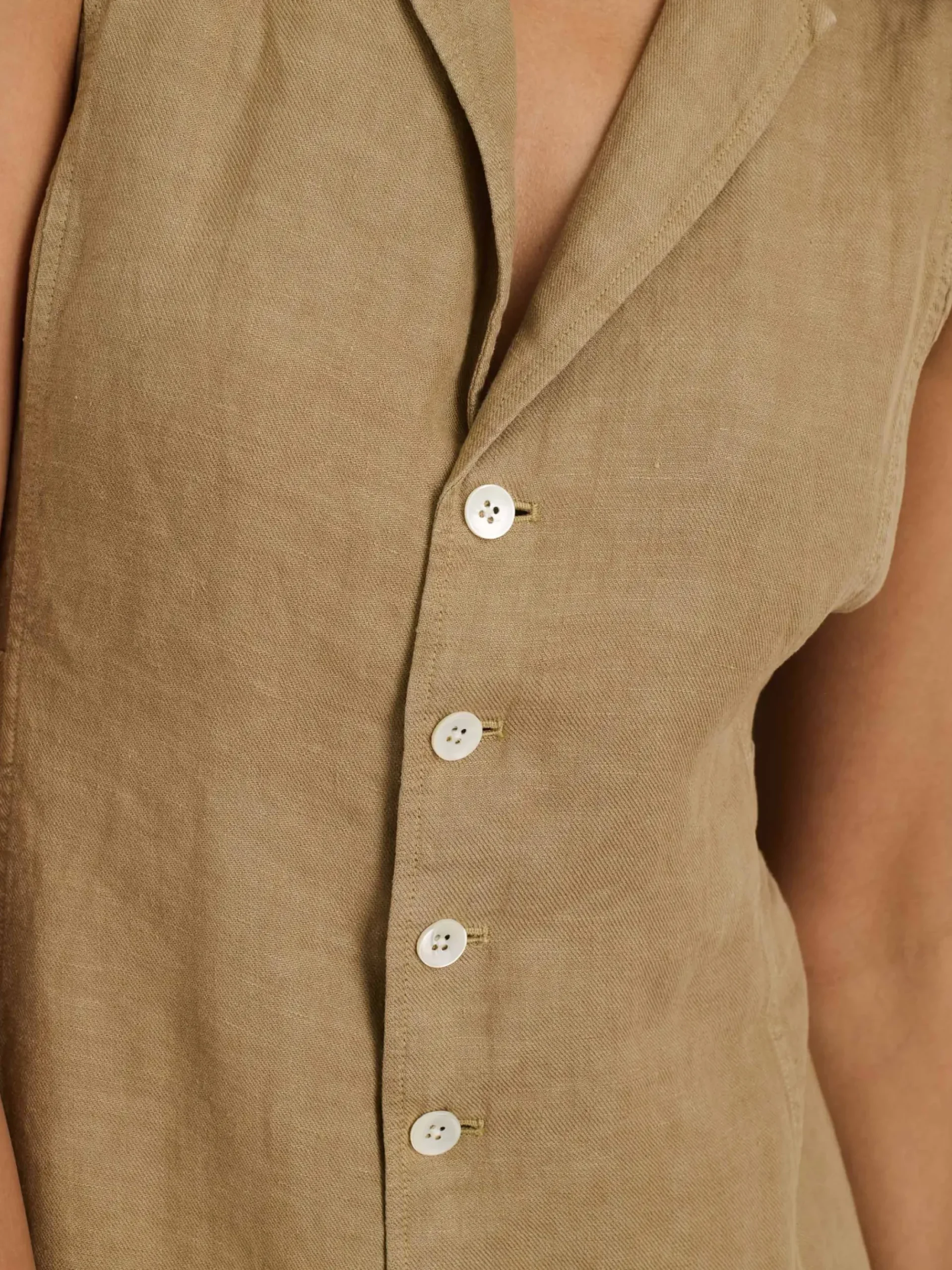 Online Alex Mill Mathilde Vest Dress In Linen Vintage Khaki