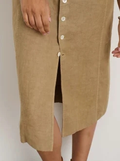 Online Alex Mill Mathilde Vest Dress In Linen Vintage Khaki