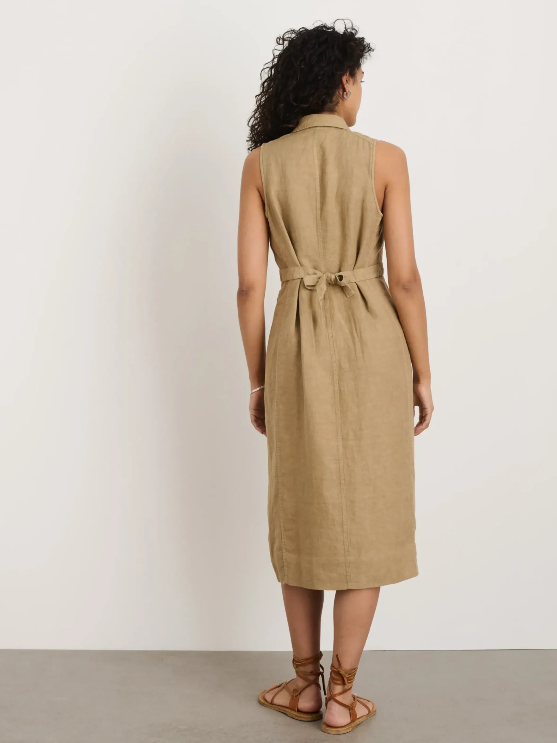 Online Alex Mill Mathilde Vest Dress In Linen Vintage Khaki