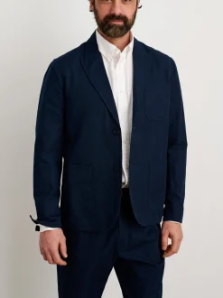 Outlet Alex Mill Mercer Blazer In Cotton Linen Dark Navy
