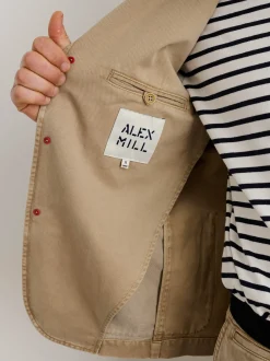 Clearance Alex Mill Mill Blazer In Vintage Wash Chino Faded Khaki