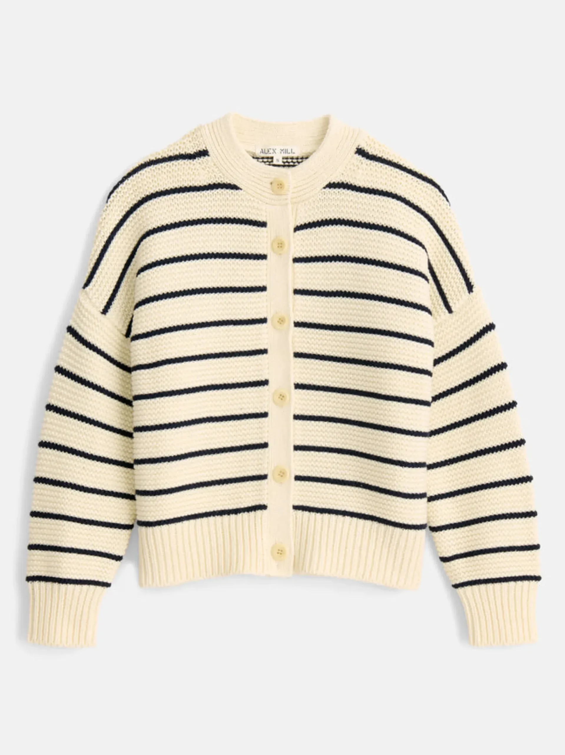 Sale Alex Mill Nico Chunky Cardigan In Stripe Ivory/Navy