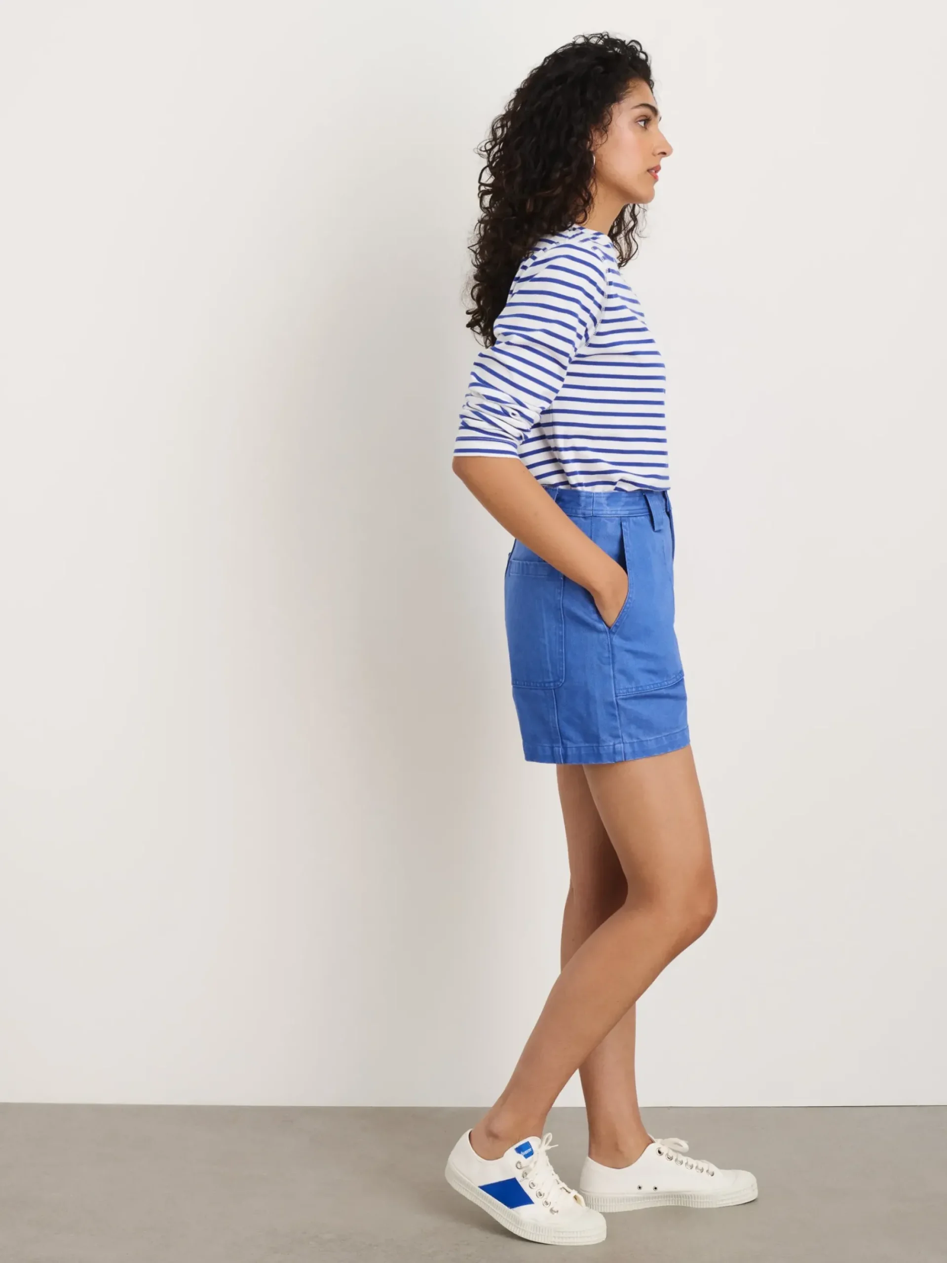 Outlet Alex Mill Phoebe Shorts In Garment Dyed Denim French Blue