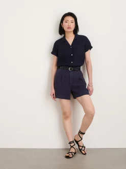 Outlet Alex Mill Pleated Pull On Shorts In Linen