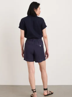 Outlet Alex Mill Pleated Pull On Shorts In Linen