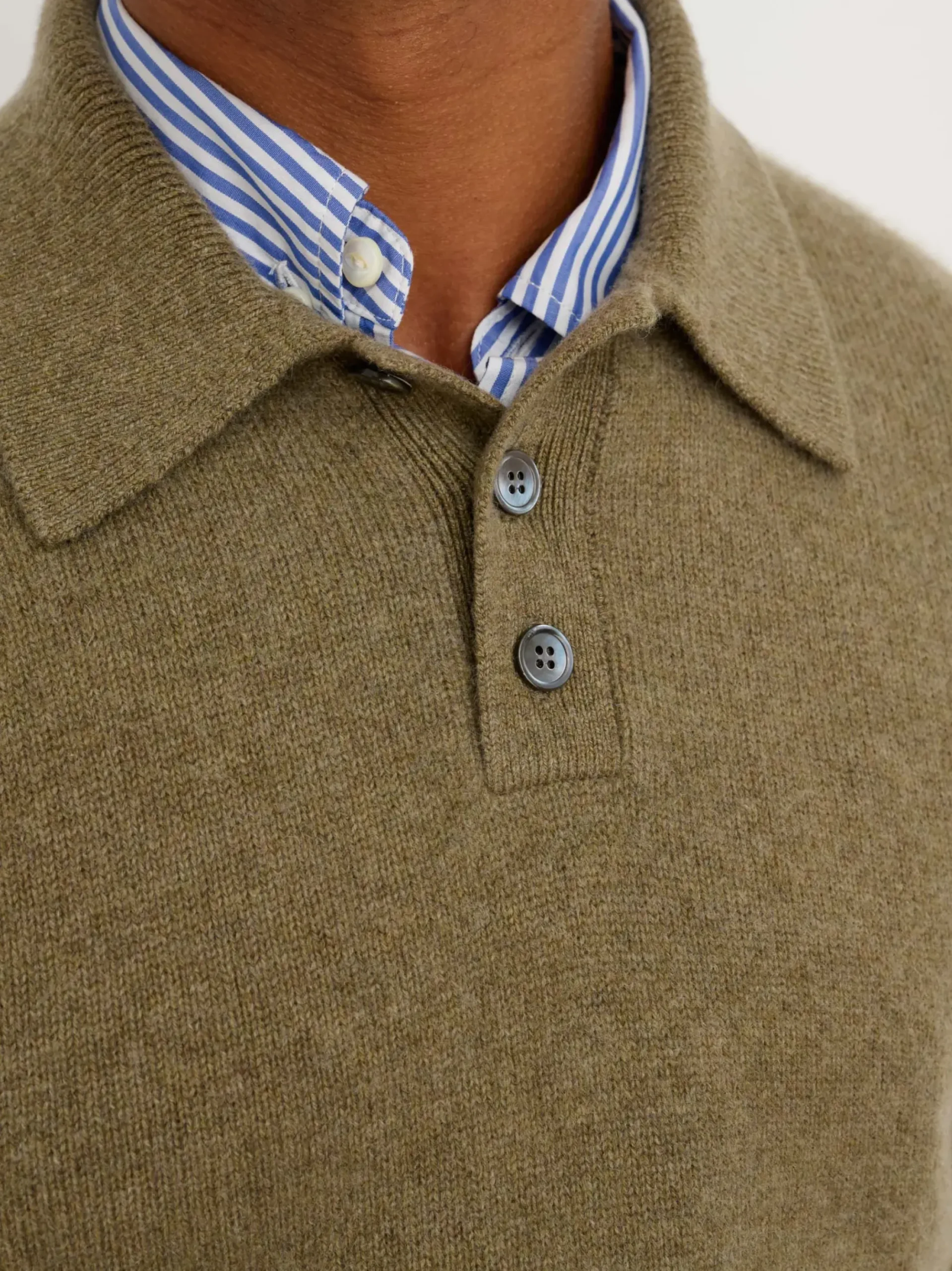 Fashion Alex Mill Polo Sweater In Washed Cashmere Heather Olive