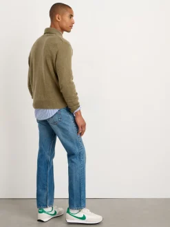 Fashion Alex Mill Polo Sweater In Washed Cashmere Heather Olive