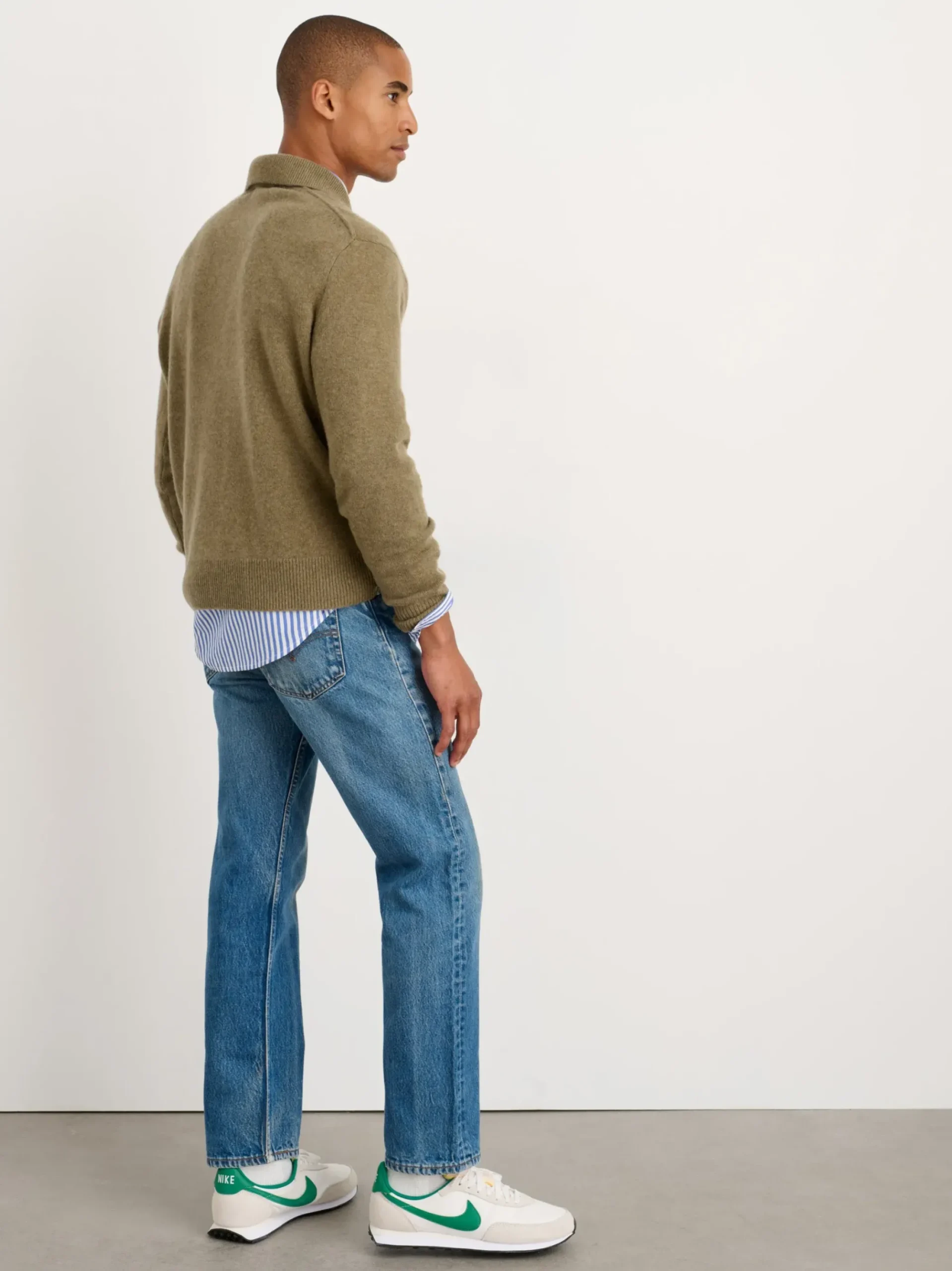 Fashion Alex Mill Polo Sweater In Washed Cashmere Heather Olive