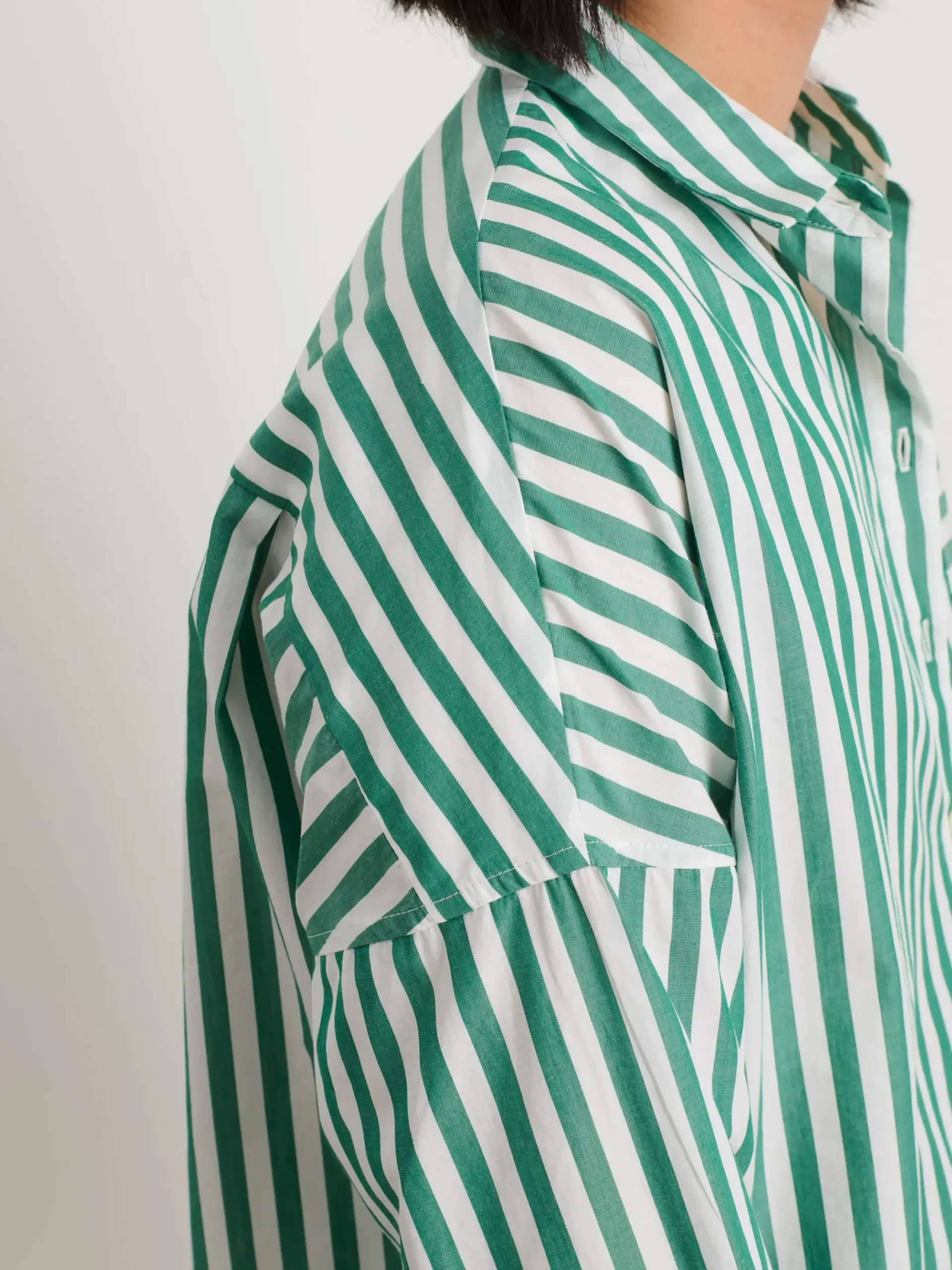 New Alex Mill Rework Standard Shirt In Bold Stripe Green/White