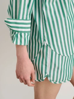 New Alex Mill Rework Standard Shirt In Bold Stripe Green/White