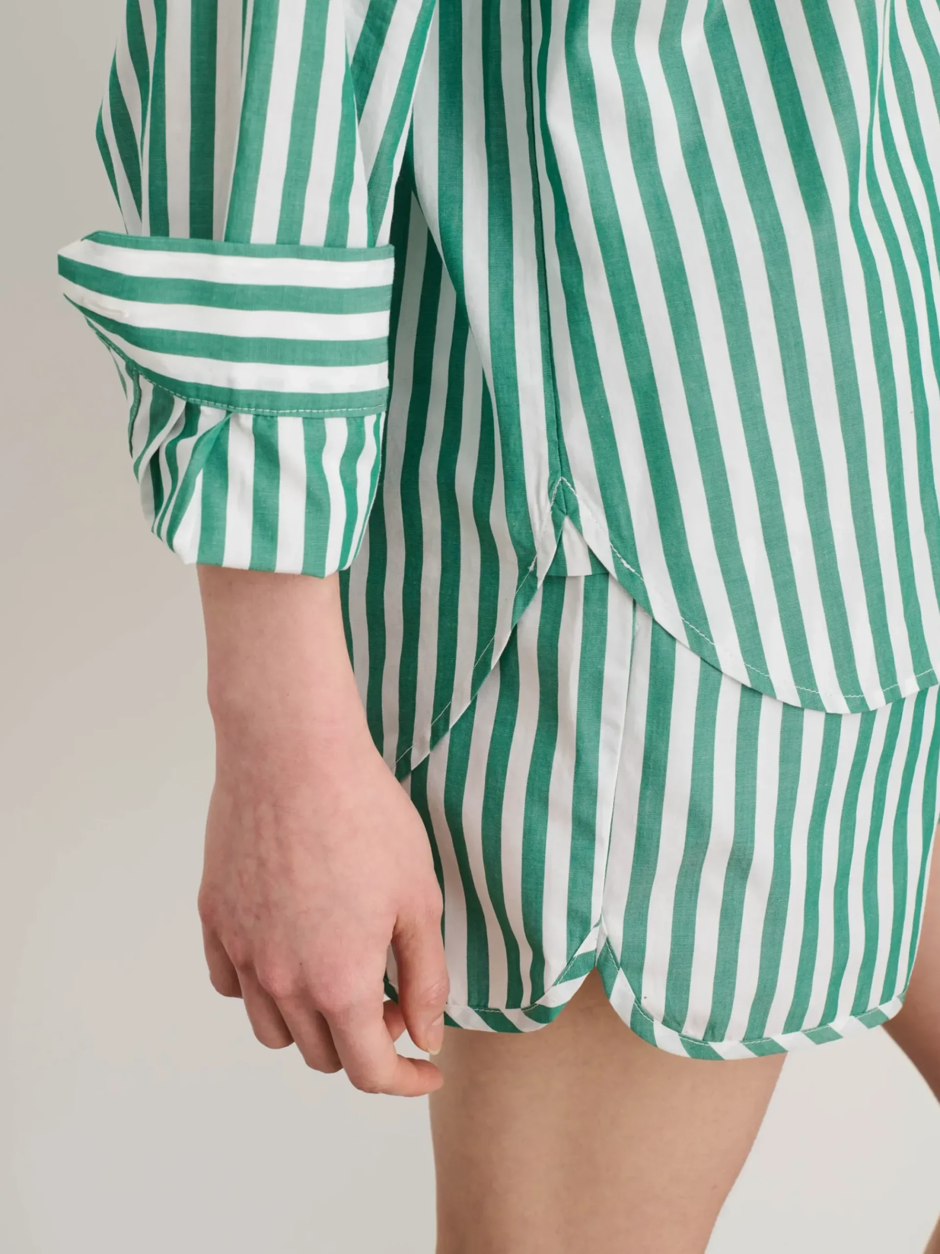 New Alex Mill Rework Standard Shirt In Bold Stripe Green/White