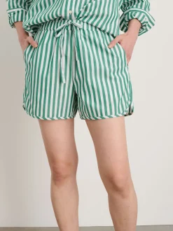 Clearance Alex Mill Rework Sunny Pull On Short In Bold Stripe Green/White