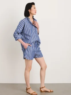 New Alex Mill Rework Sunny Pull On Short In Wide Stripe