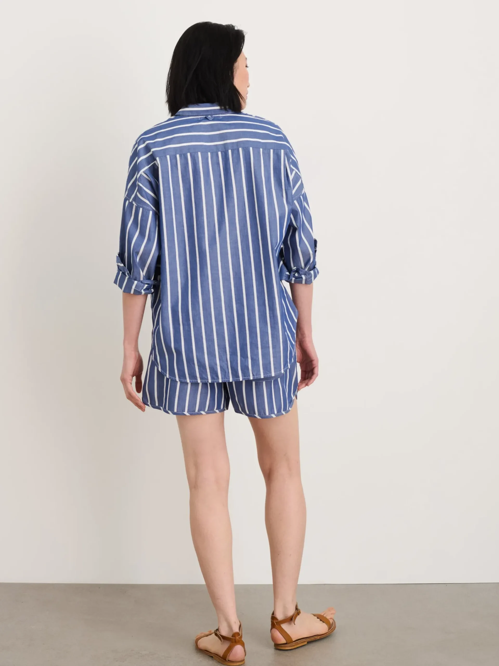 New Alex Mill Rework Sunny Pull On Short In Wide Stripe