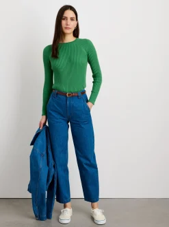 Outlet Alex Mill Ribbed Crewneck Sweater Moss