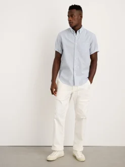 Hot Alex Mill Short Sleeve Mill Shirt In Stripe Fine Blue Stripe