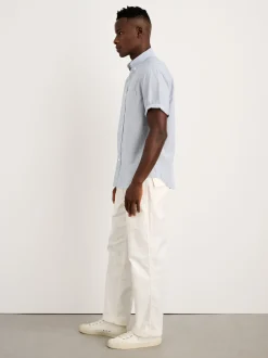 Hot Alex Mill Short Sleeve Mill Shirt In Stripe Fine Blue Stripe