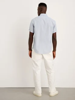 Hot Alex Mill Short Sleeve Mill Shirt In Stripe Fine Blue Stripe