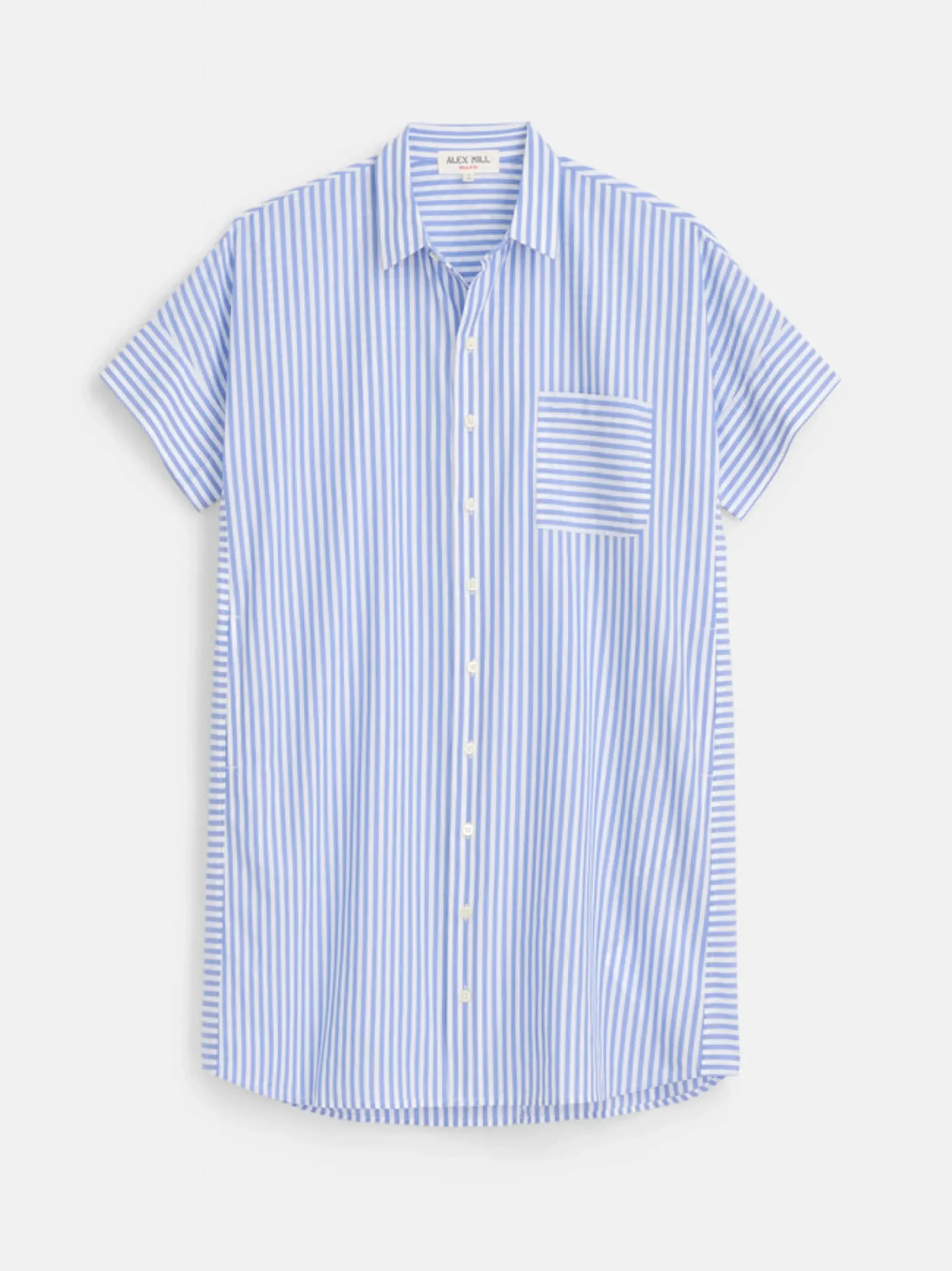 Outlet Alex Mill Short Sleeve Standard Shirtdress French Blue/White