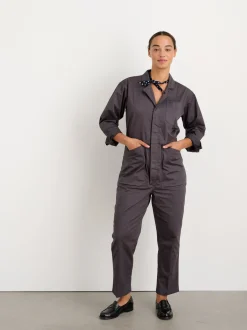 New Alex Mill Standard Jumpsuit In Cotton Twill Iron Grey