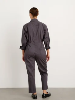 New Alex Mill Standard Jumpsuit In Cotton Twill Iron Grey