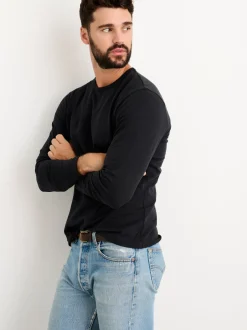 Outlet Alex Mill Standard Long Sleeve T-Shirt In Slub Cotton Black