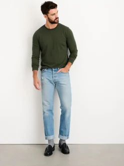 Discount Alex Mill Standard Long Sleeve T-Shirt In Slub Cotton Deep Forest