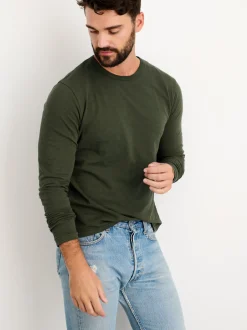 Discount Alex Mill Standard Long Sleeve T-Shirt In Slub Cotton Deep Forest