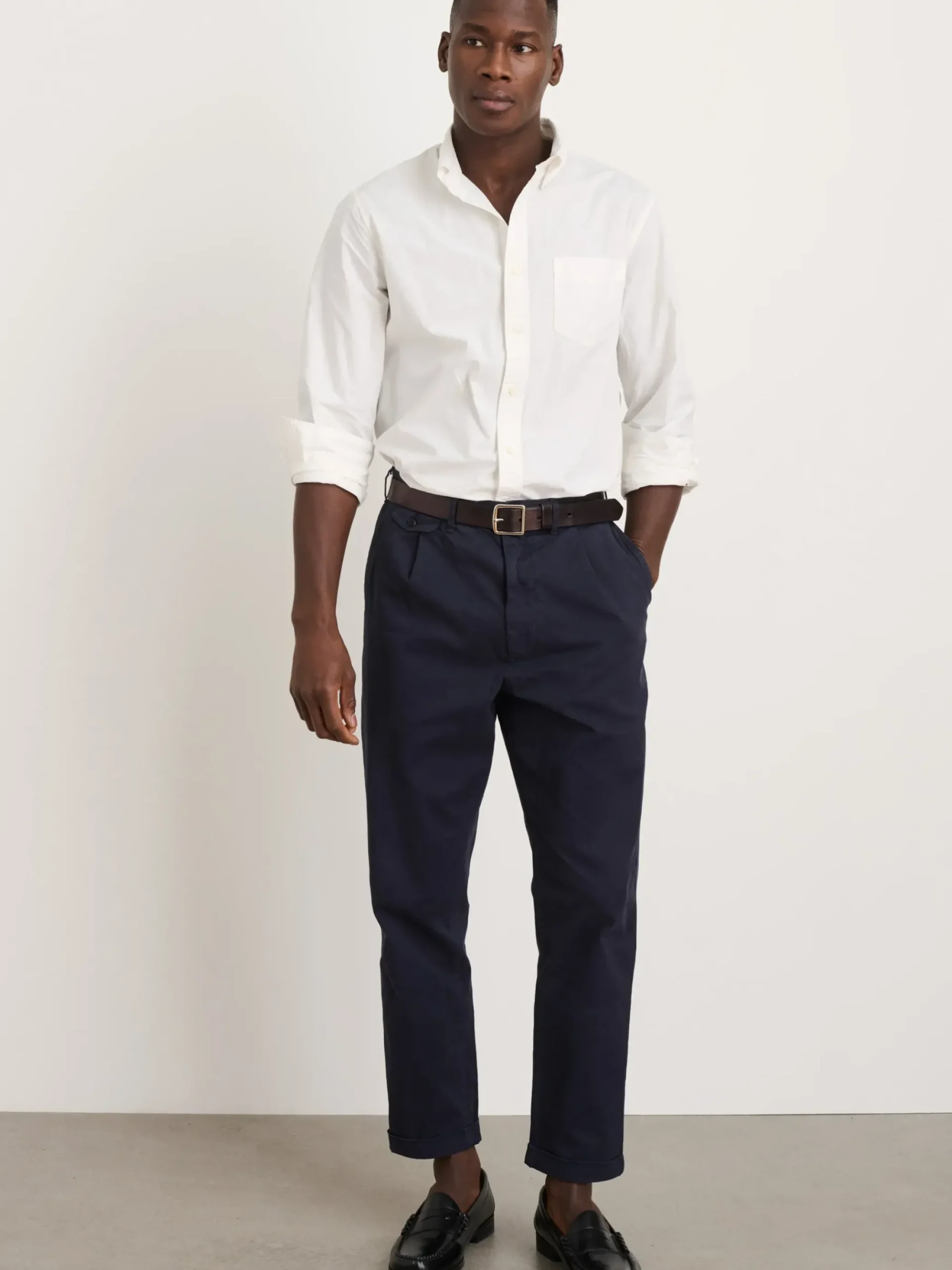 Fashion Alex Mill Standard Pleated Pant In Chino (Long Inseam) Dark Navy