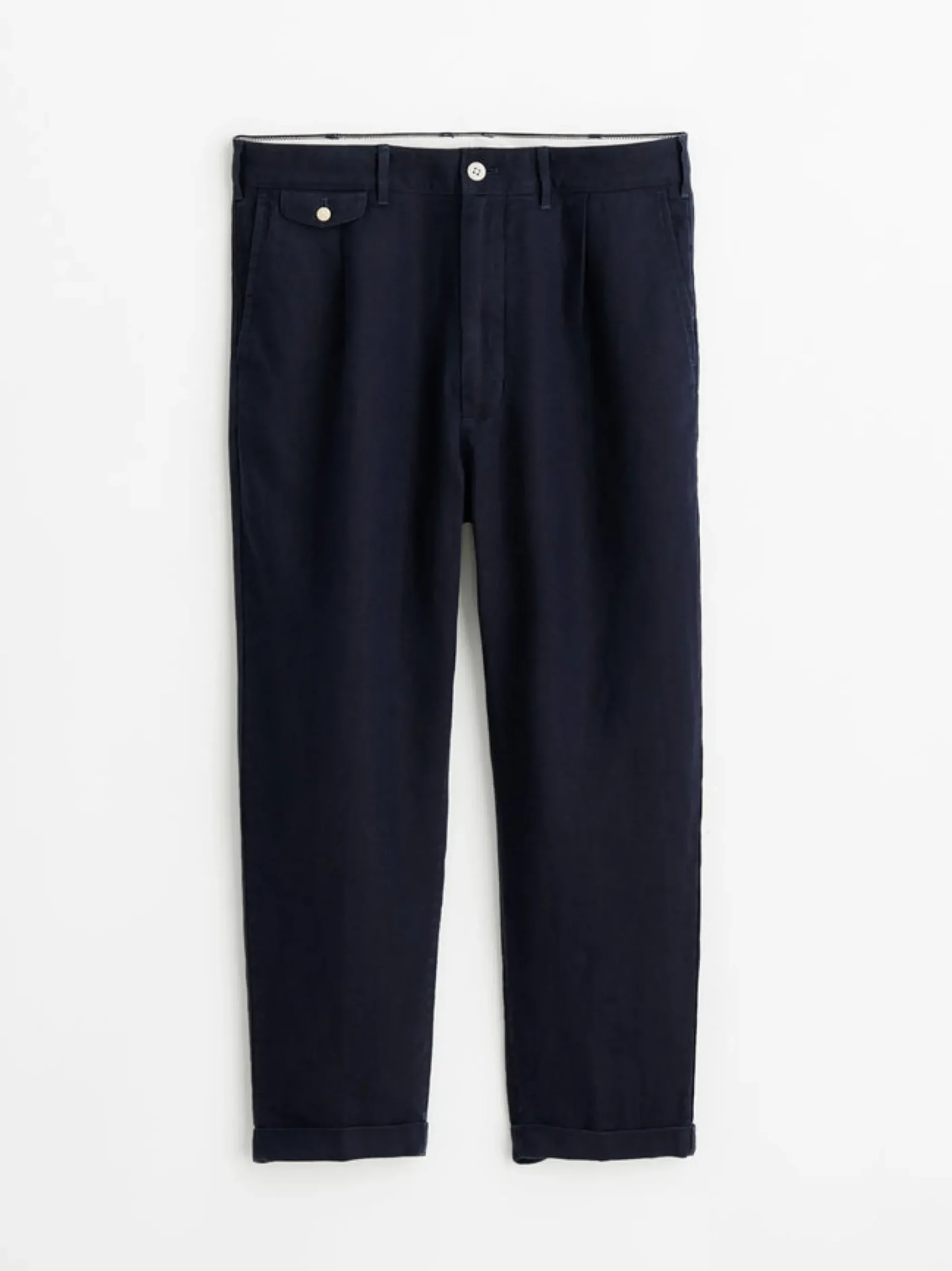 Clearance Alex Mill Standard Pleated Pant In Linen Navy