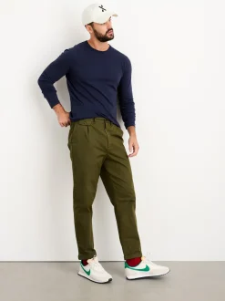 Best Alex Mill Standard Pleated Pant In Chino (Long Inseam) Military Olive