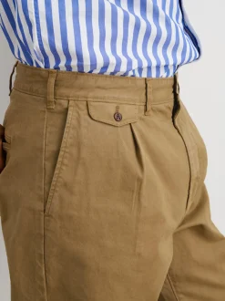 Hot Alex Mill Standard Pleated Pant In Chino (Long Inseam) Dark Khaki