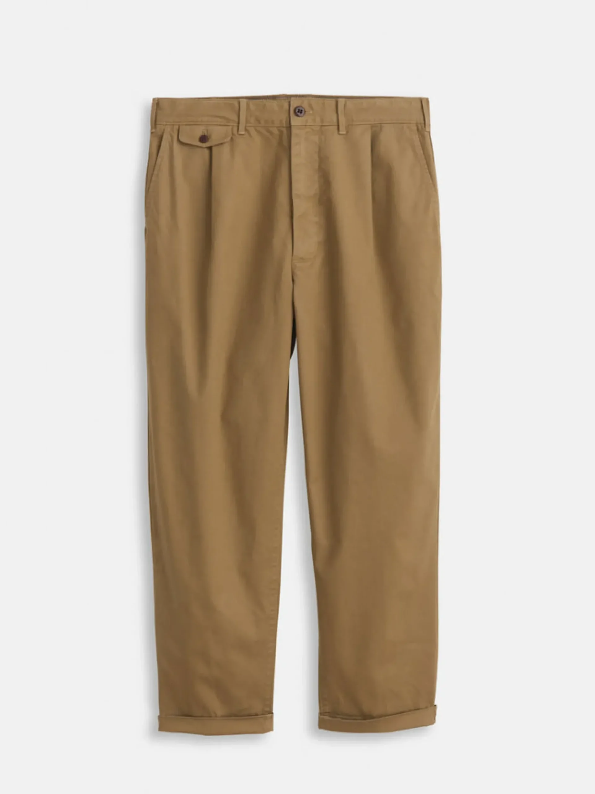 Clearance Alex Mill Standard Pleated Pant In Chino Dark Khaki