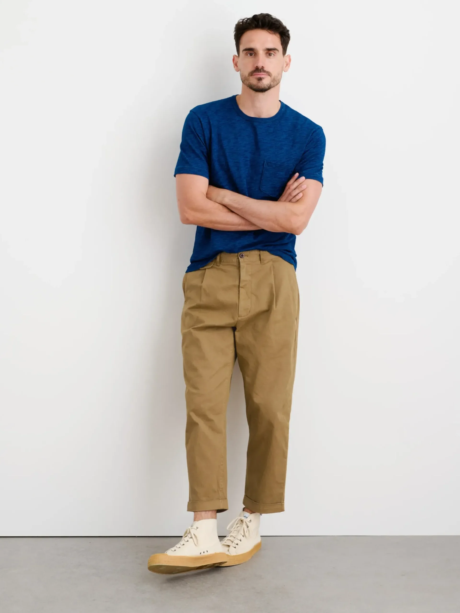 Clearance Alex Mill Standard Pleated Pant In Chino Dark Khaki