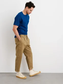 Clearance Alex Mill Standard Pleated Pant In Chino Dark Khaki