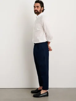 Outlet Alex Mill Standard Pleated Pant In Cotton Linen Dark Navy