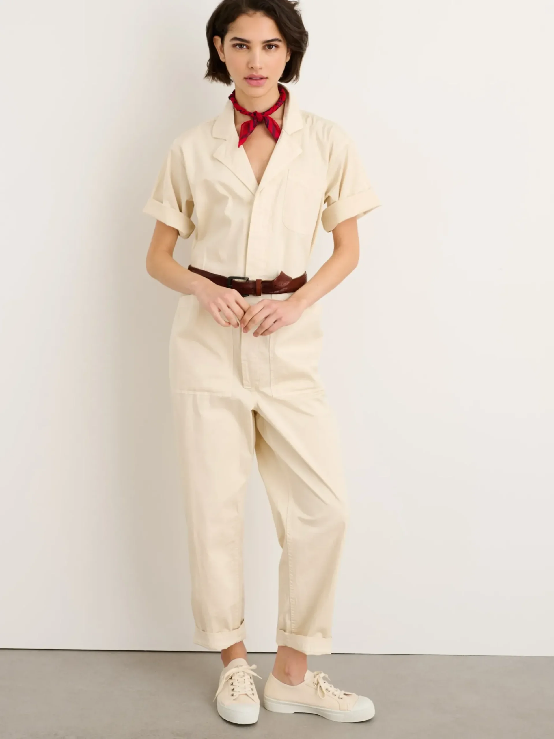 Online Alex Mill Standard Short Sleeve Jumpsuit Oatmilk