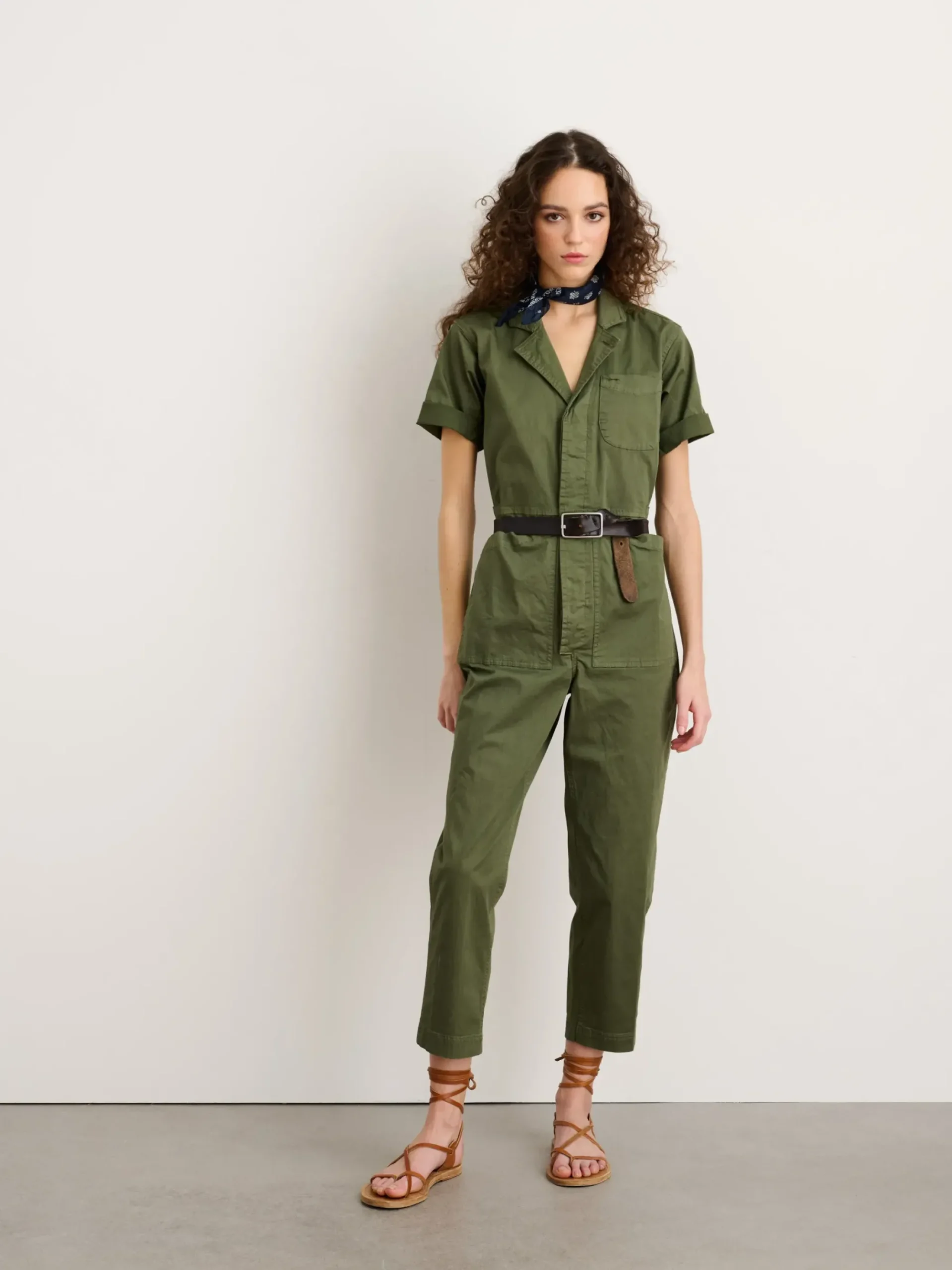 Outlet Alex Mill Standard Short Sleeve Jumpsuit Faded Olive