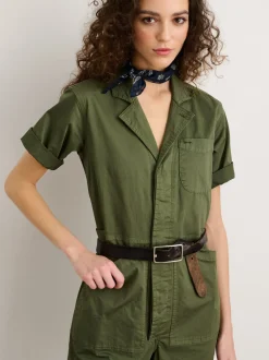 Outlet Alex Mill Standard Short Sleeve Jumpsuit Faded Olive