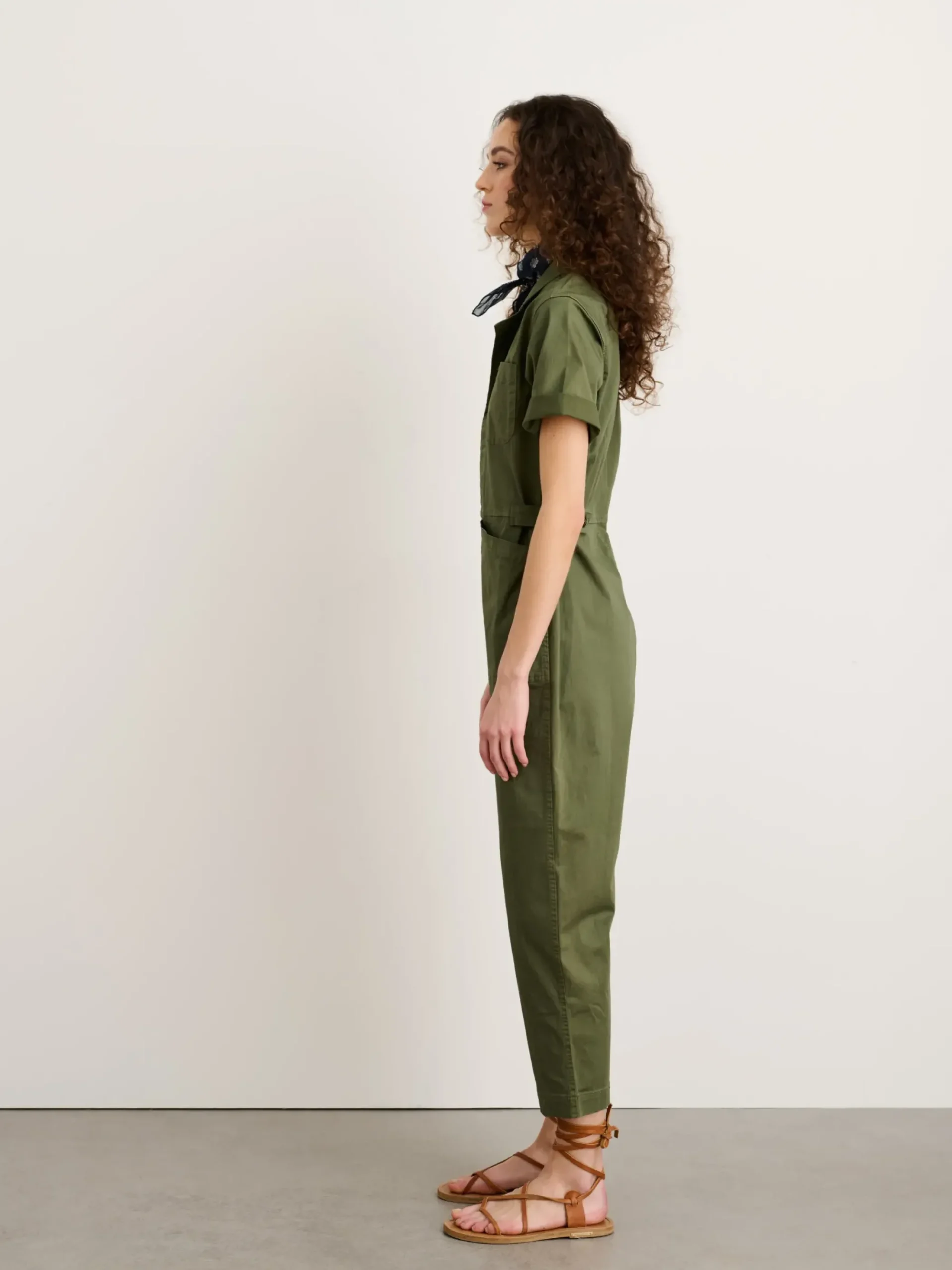 Outlet Alex Mill Standard Short Sleeve Jumpsuit Faded Olive