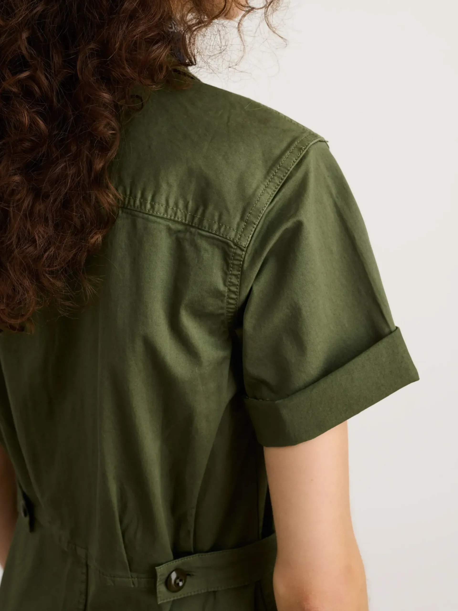 Outlet Alex Mill Standard Short Sleeve Jumpsuit Faded Olive